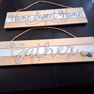 NWOT Bundle Of 2 Hanging Plaques     Size 25"×6.75"